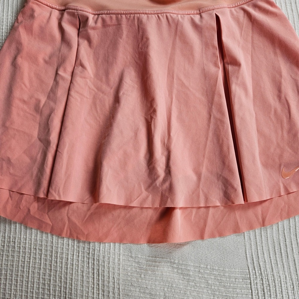 Nike Dri Fit Tennis Skirt Shorts Skort Peach Pink Pleated Athletic Womens L - Picture 5 of 9